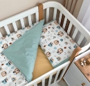 Set lenjerie de schimb pentru patut bebe 3 piese Lion (3)